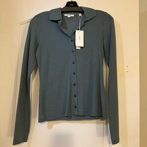 Vince Green Long Sleeve Fitted Button Down Shirt